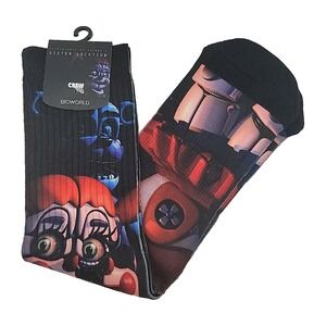 Five Nights At Freddy's Sister Location Sublimated 1 Pair Crew Socks Characters